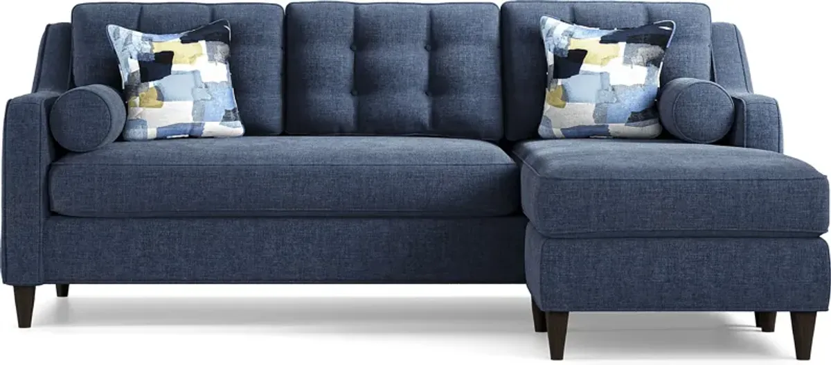 Hanover Indigo Chenille Chaise Sofa