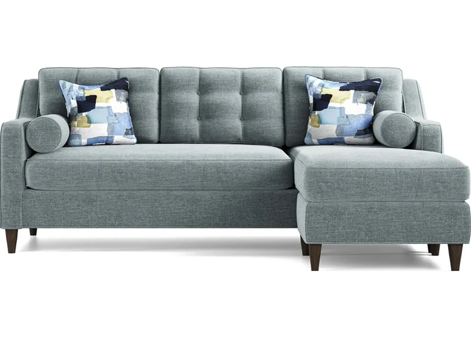 Hanover Teal Chenille Chaise Sofa