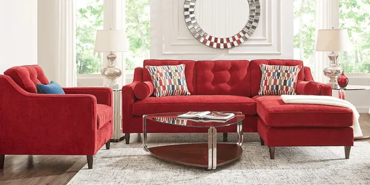 Hanover Ruby Chenille Chaise Sofa