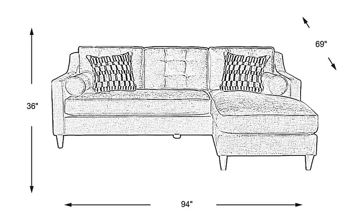 Hanover Ruby Chenille Chaise Sofa