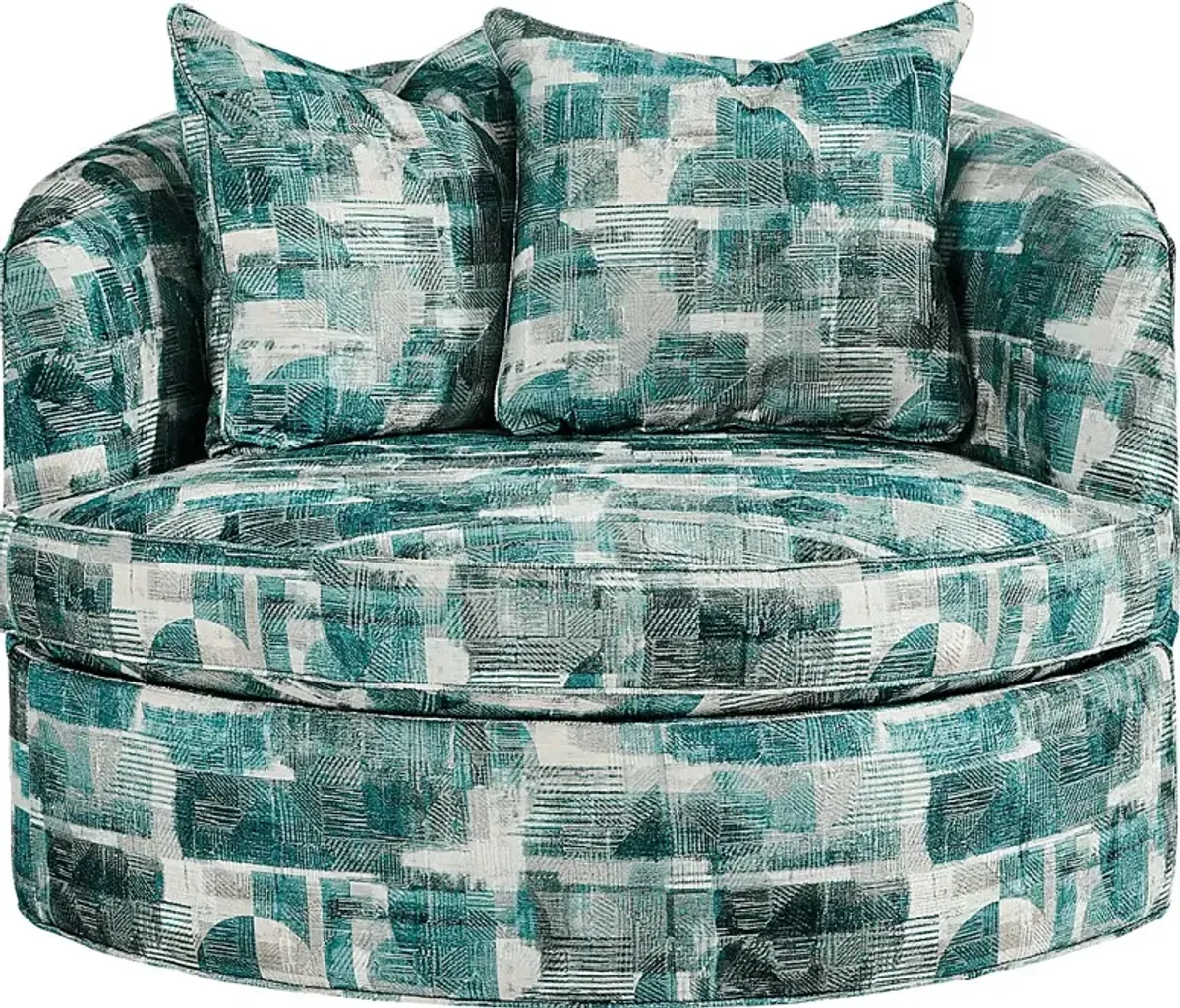Essex Lane Blue Swivel Chair