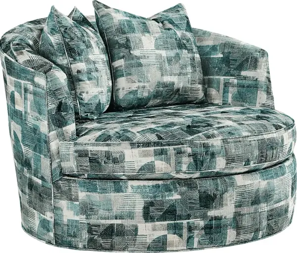 Essex Lane Blue Swivel Chair