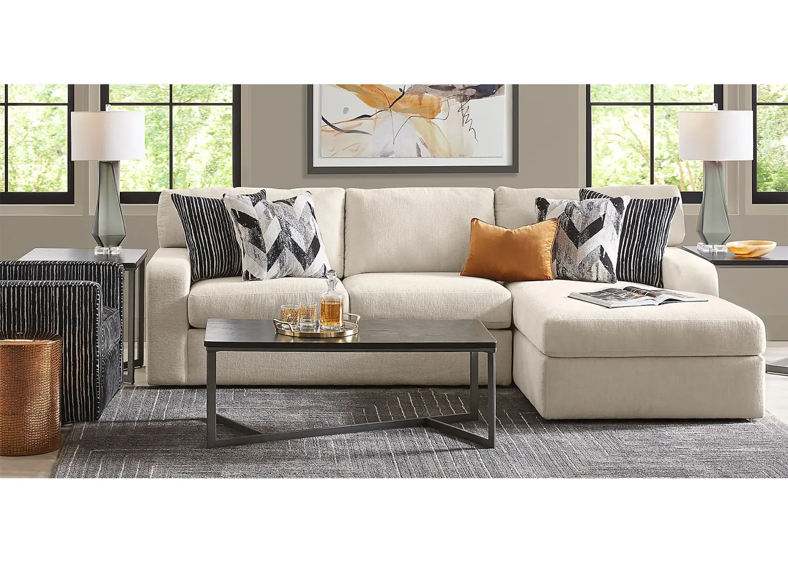 Dekker Park Beige 3 Pc Sectional Living Room