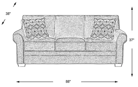 Bellingham Chambray Textured Chenille Gel Foam Sleeper Sofa