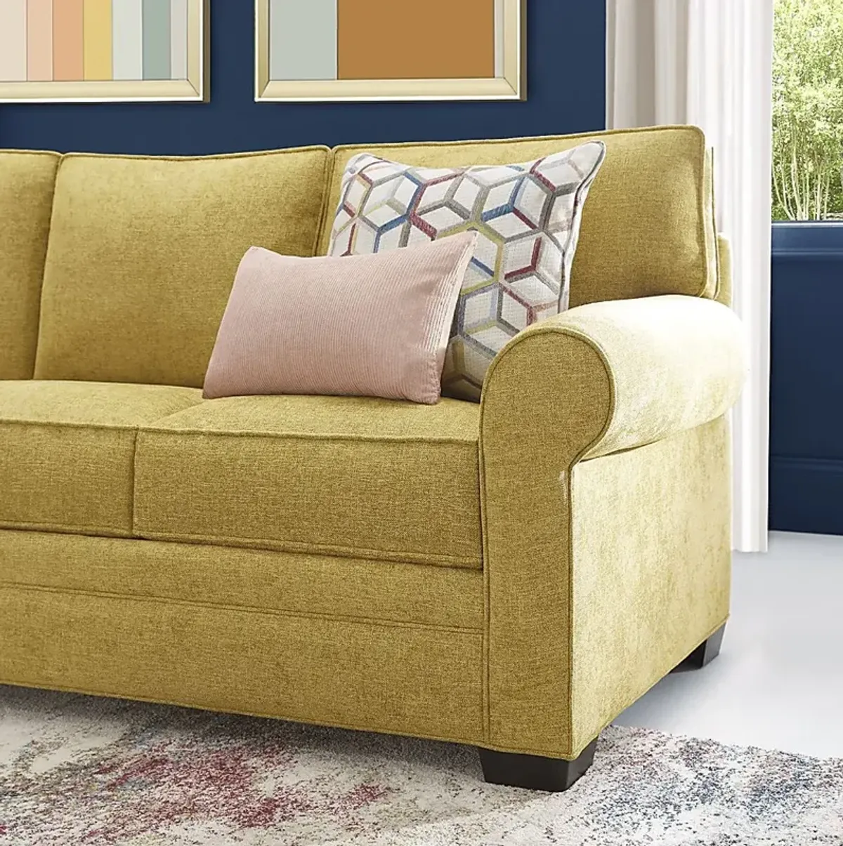 Bellingham Sunflower Textured Chenille Gel Foam Sleeper Sofa