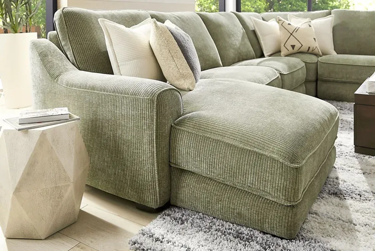 Somerset Green 6 Pc Dual Power Reclining Sectional