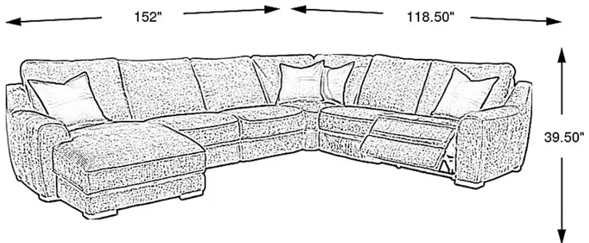 Somerset Green 6 Pc Dual Power Reclining Sectional