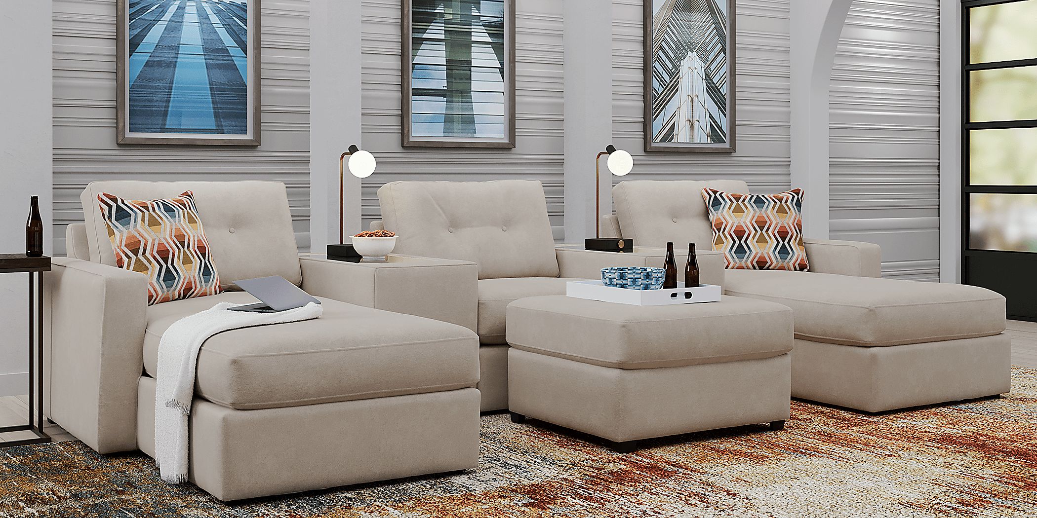 ModularOne Beige 6 Pc Sectional