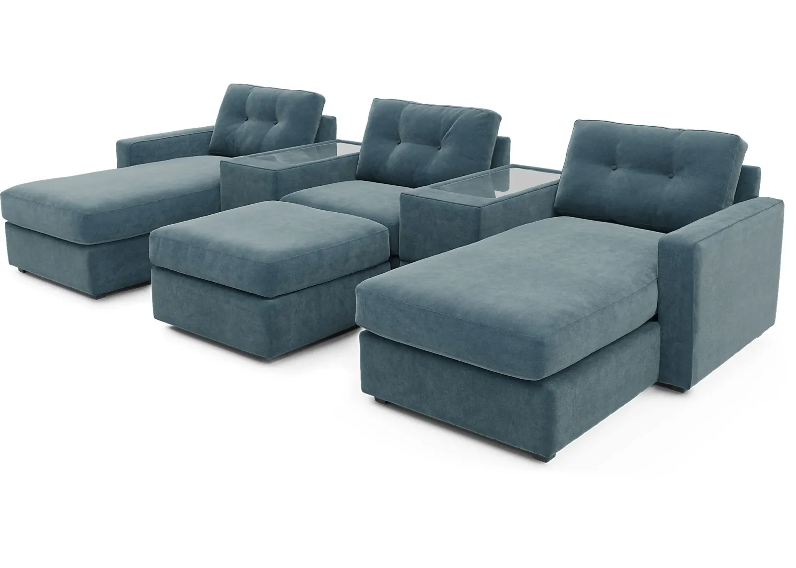 ModularOne Teal 6 Pc Sectional