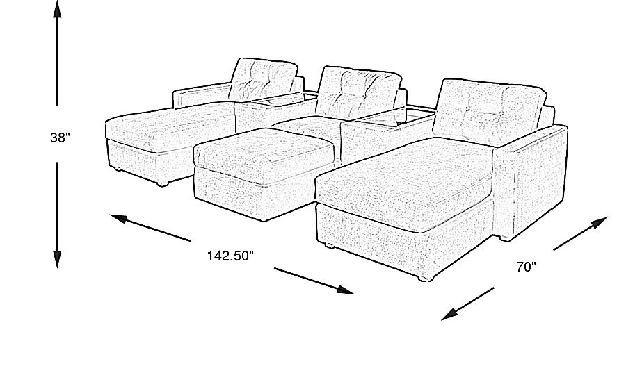 ModularOne Merlot 6 Pc Sectional