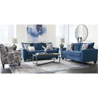 Sandia Heights Blue 7 Pc Living Room