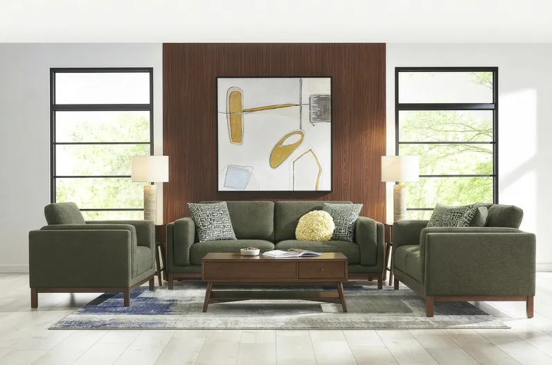 Elena Court Green 5 Pc Living Room