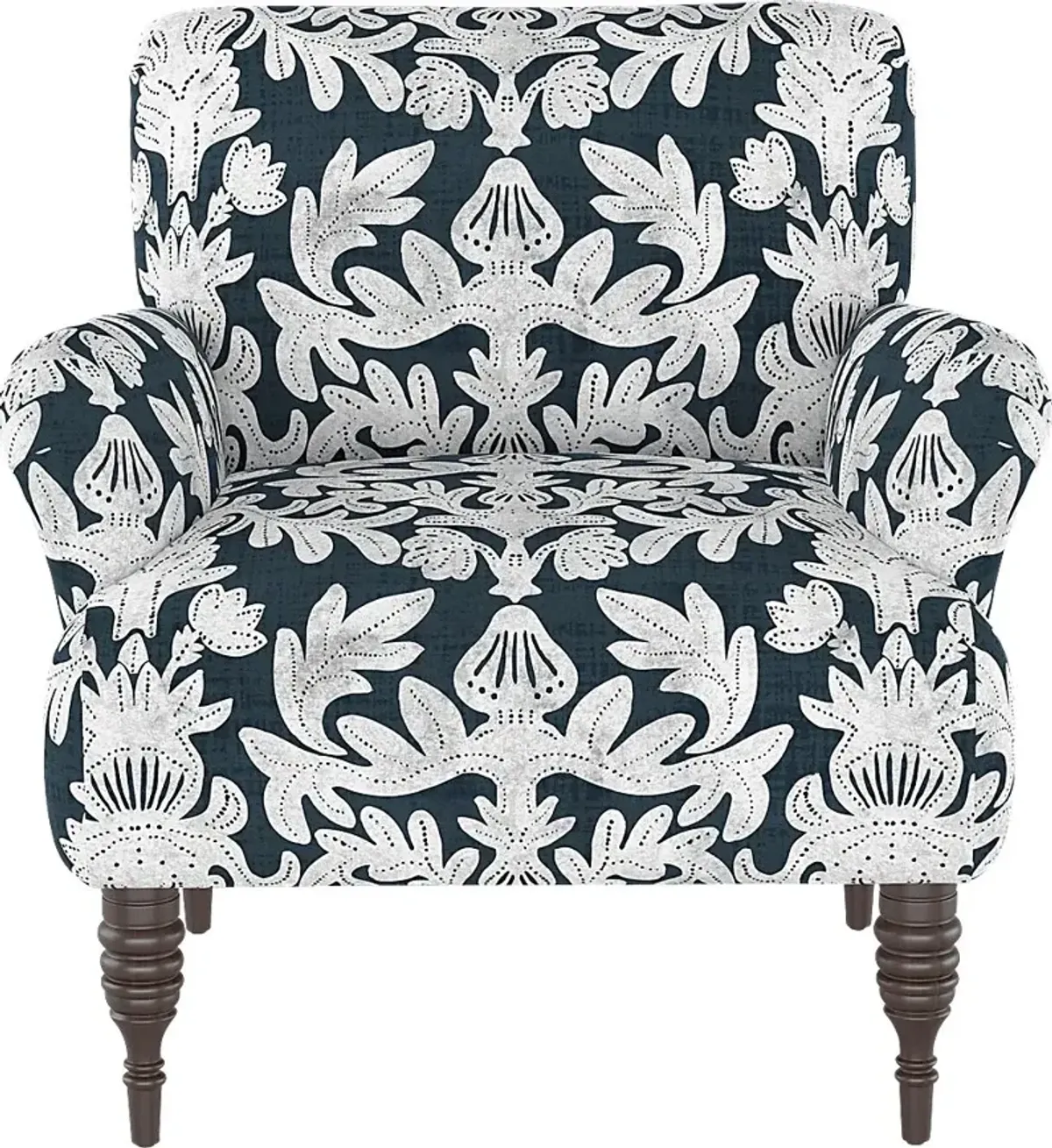 Classical Notes White-Gray Accent Chair