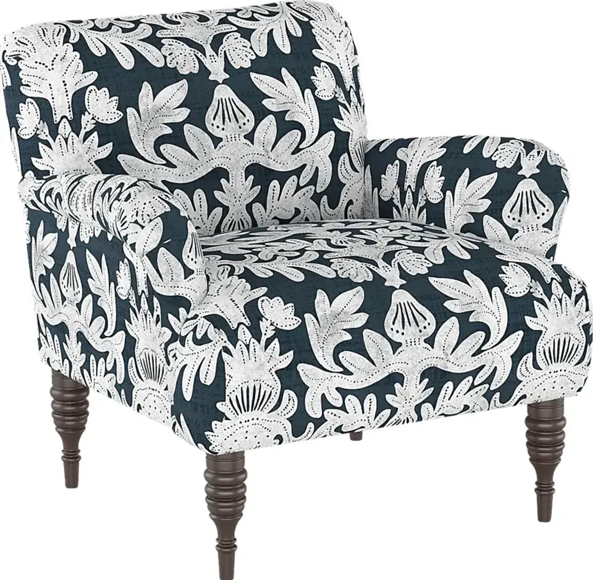 Classical Notes White-Gray Accent Chair