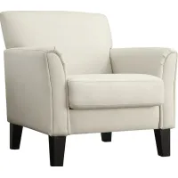 Hawley White Accent Chair