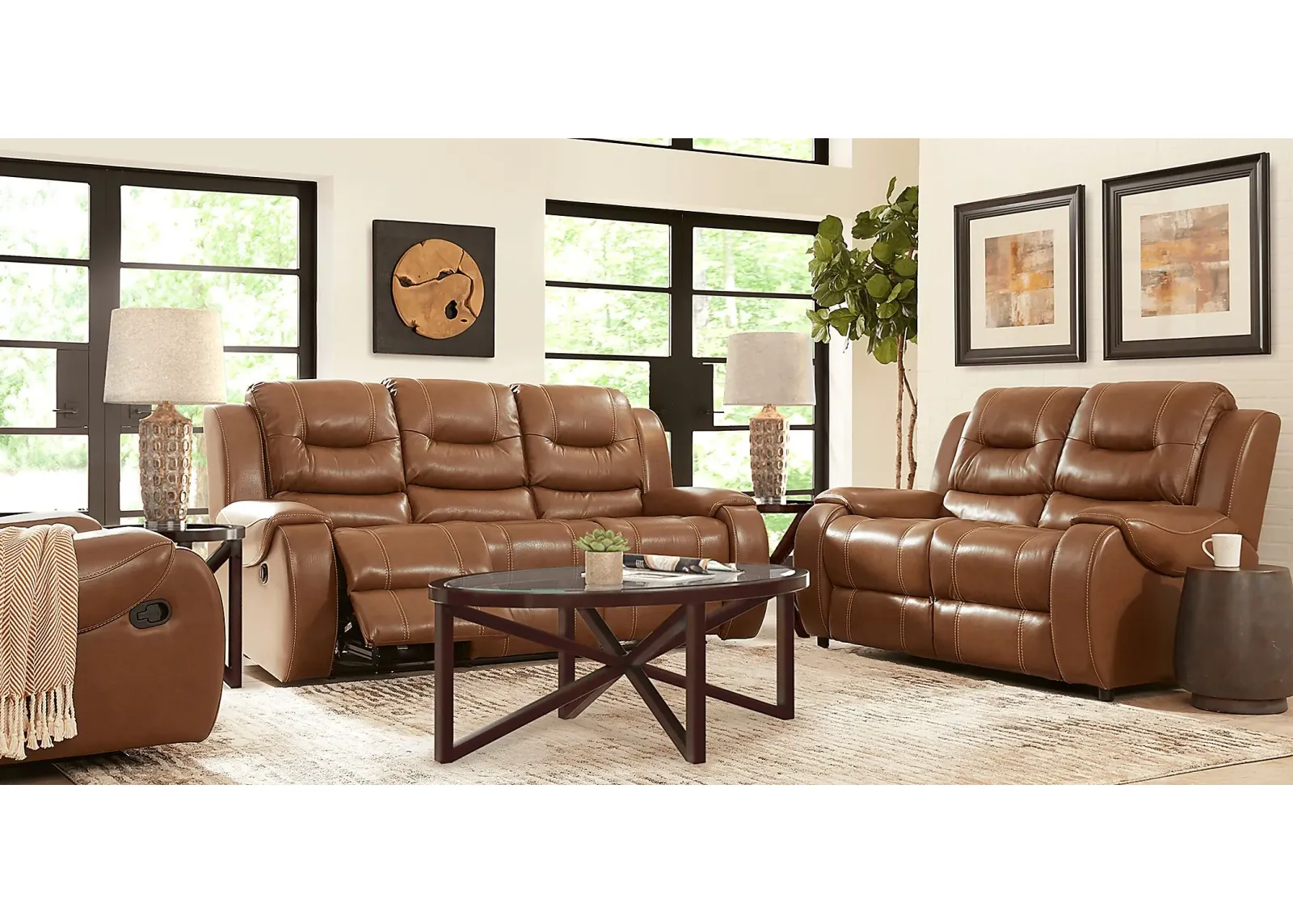 Rooms to go leather reclining living room sets sale