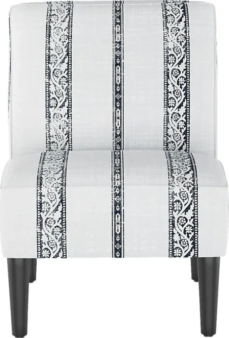 Classical Notes White-Gray Accent Chair