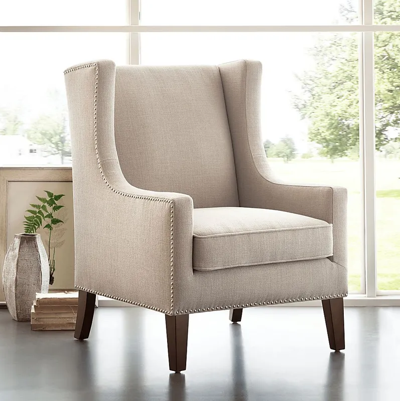 Addington Taupe Herringbone Accent Chair