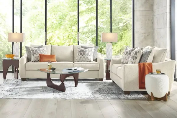 Fallon Ivory 2 Pc Living Room Set