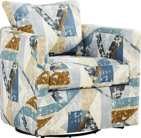 Odette Blue Swivel Chair