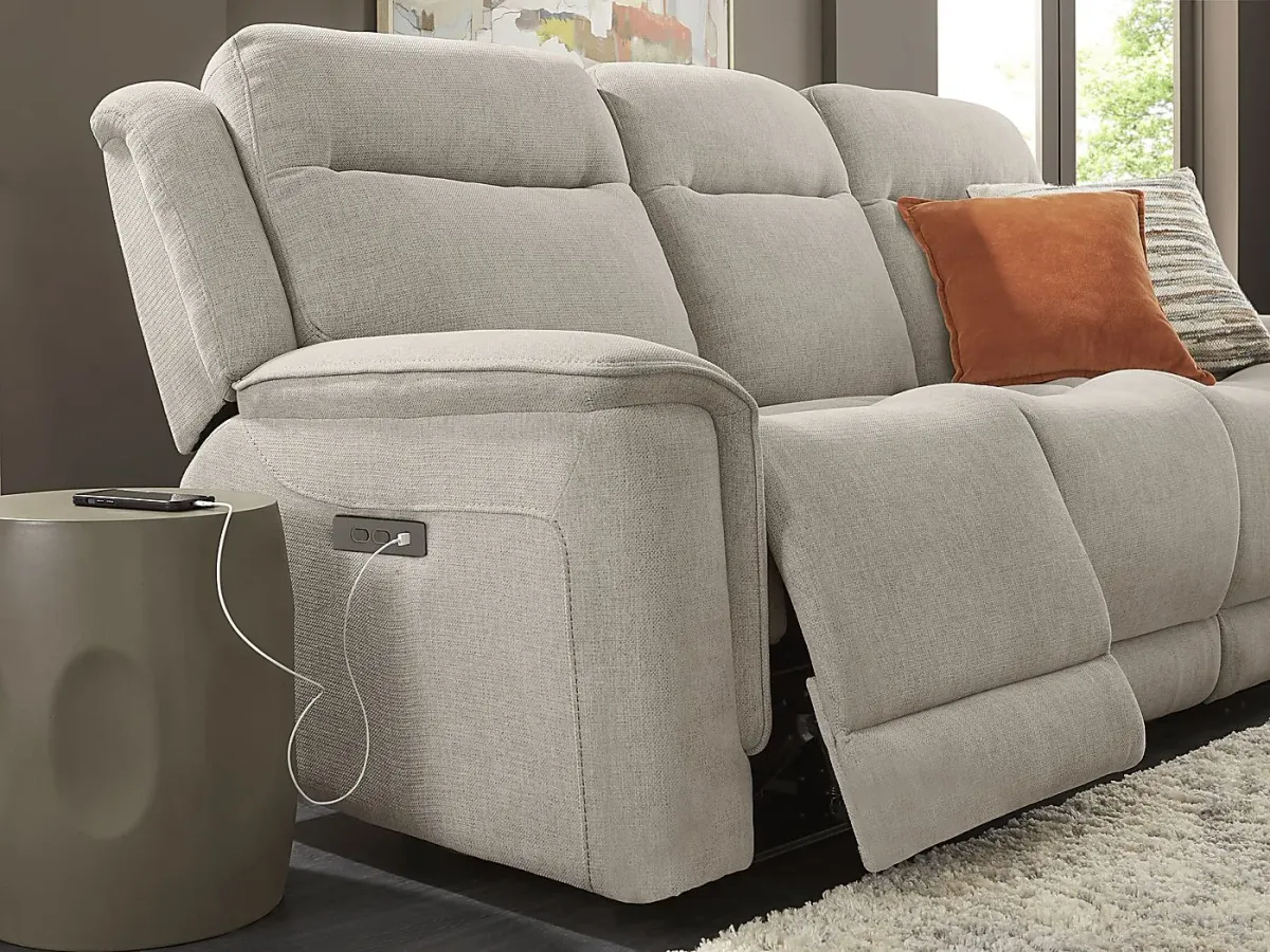 Meadow Park Cement 5 Pc Dual Power Reclining Living Room