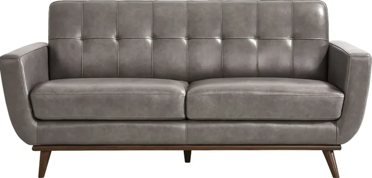 Greyson Gray Leather 2 Pc Living Room