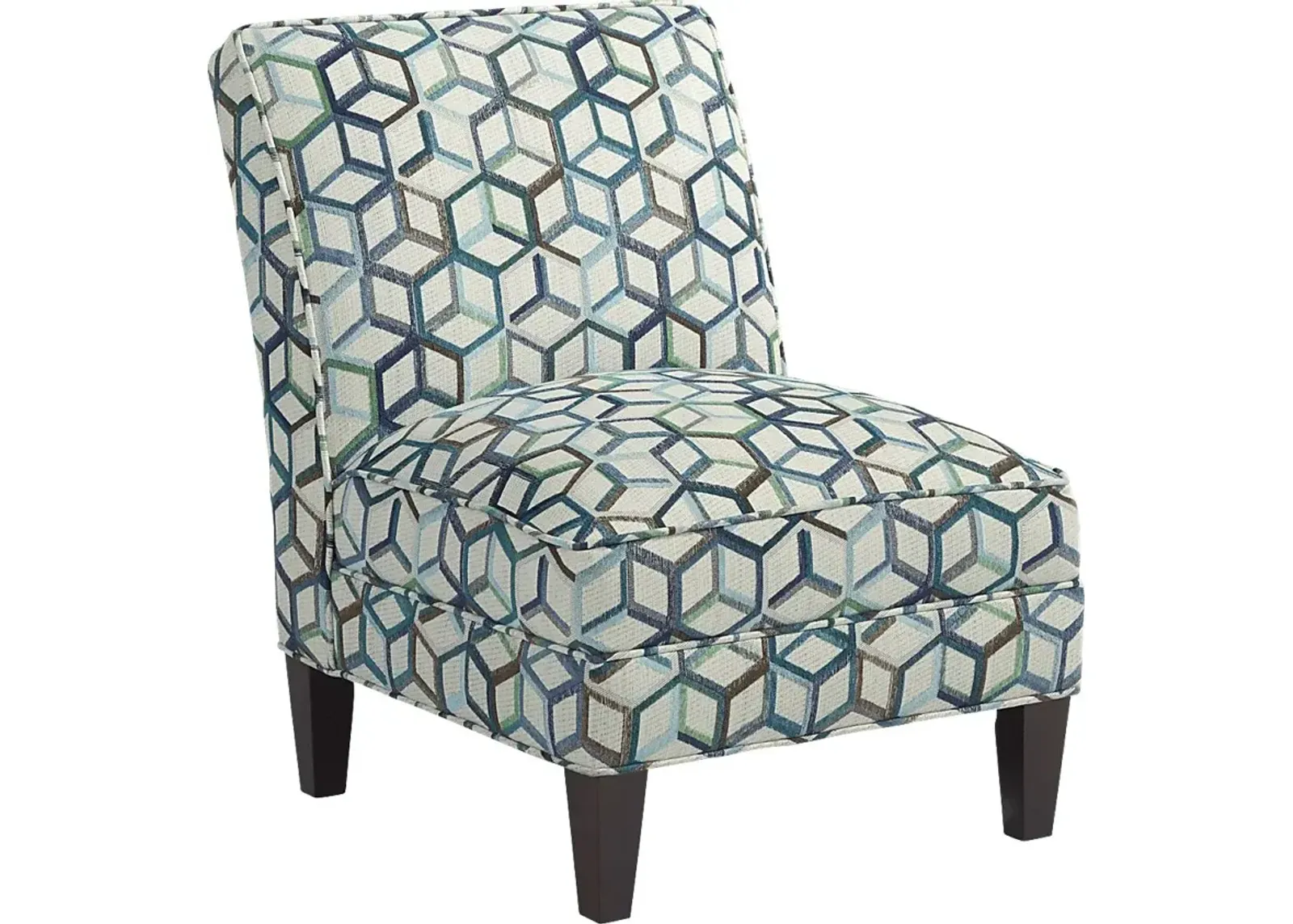 Cubism Emerald Armless Accent Chair