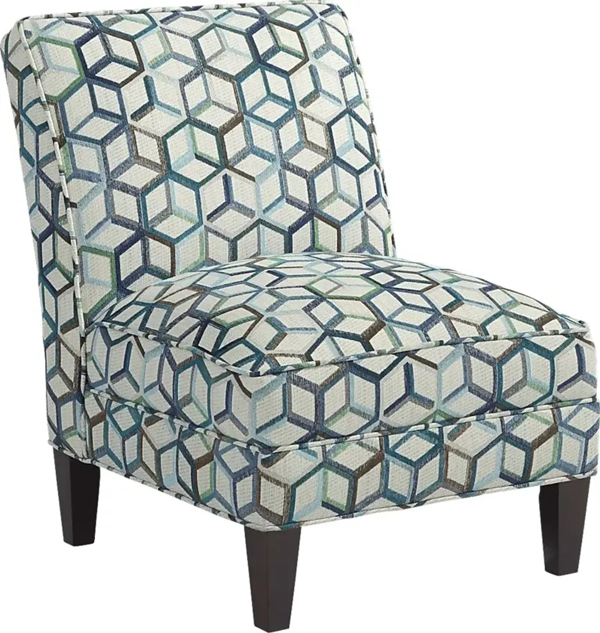 Cubism Emerald Armless Accent Chair