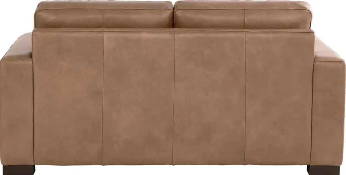 Messina Brown Leather 2 Pc Living Room