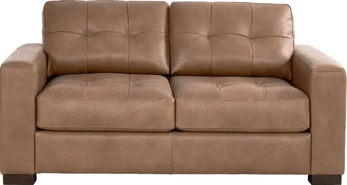 Messina Brown Leather 2 Pc Living Room