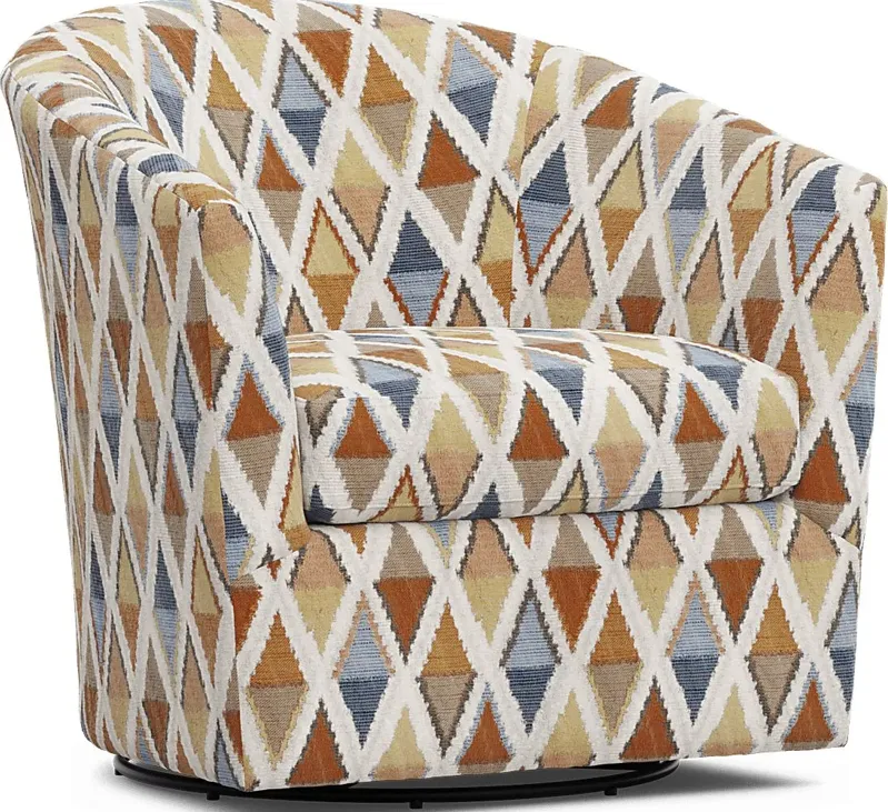 Soho Place Orange Swivel Chair