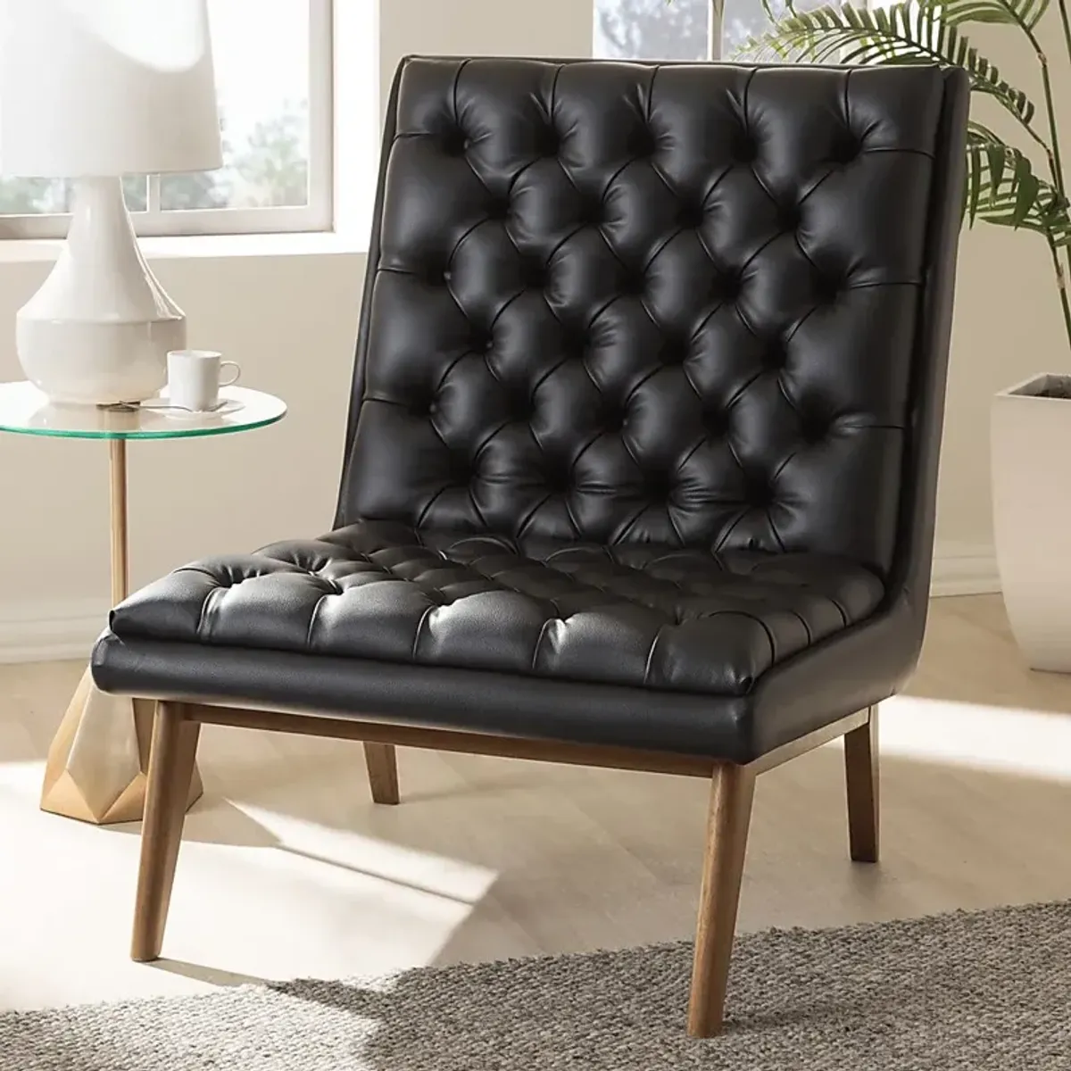 Minneha Black Accent Chair