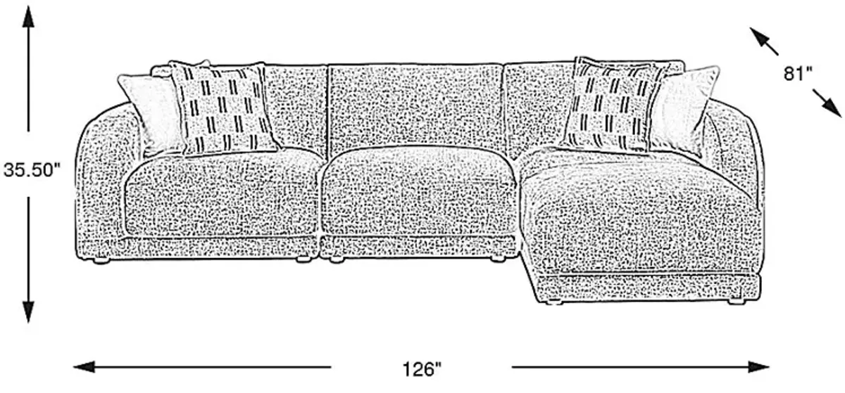 Latham Court Gray 4 Pc Sectional