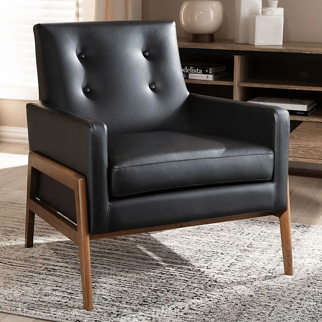 Diplari Black Accent Chair