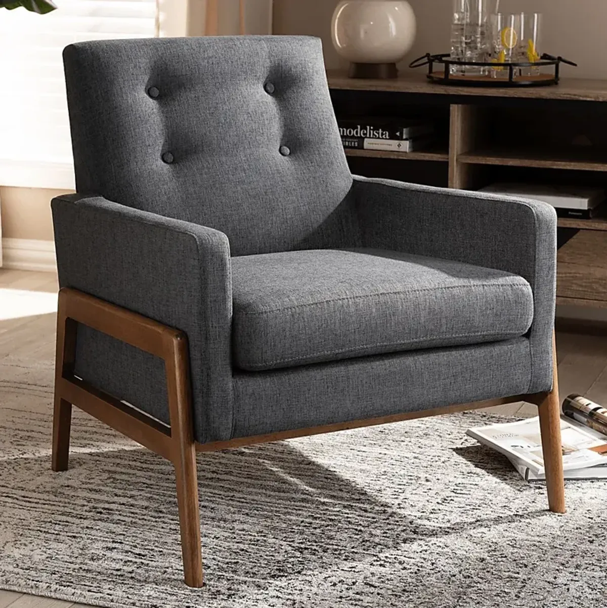 Diplari Dark Gray Accent Chair