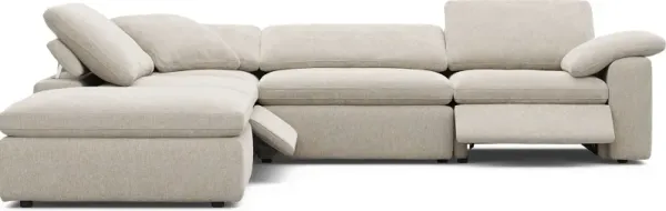 The Flow Gray 5 Pc Dual Power Reclining Sectional