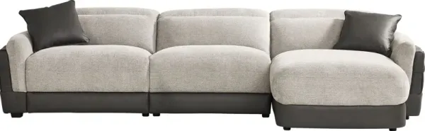 Seneca Falls Gray 3 Pc Dual Power Reclining Sectional
