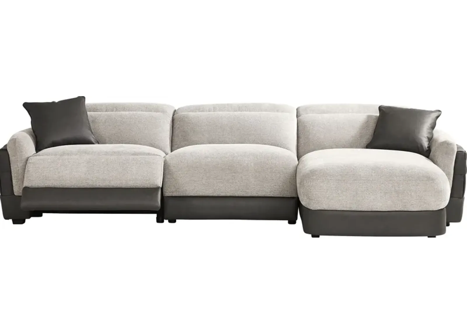 Seneca Falls Gray 3 Pc Dual Power Reclining Sectional