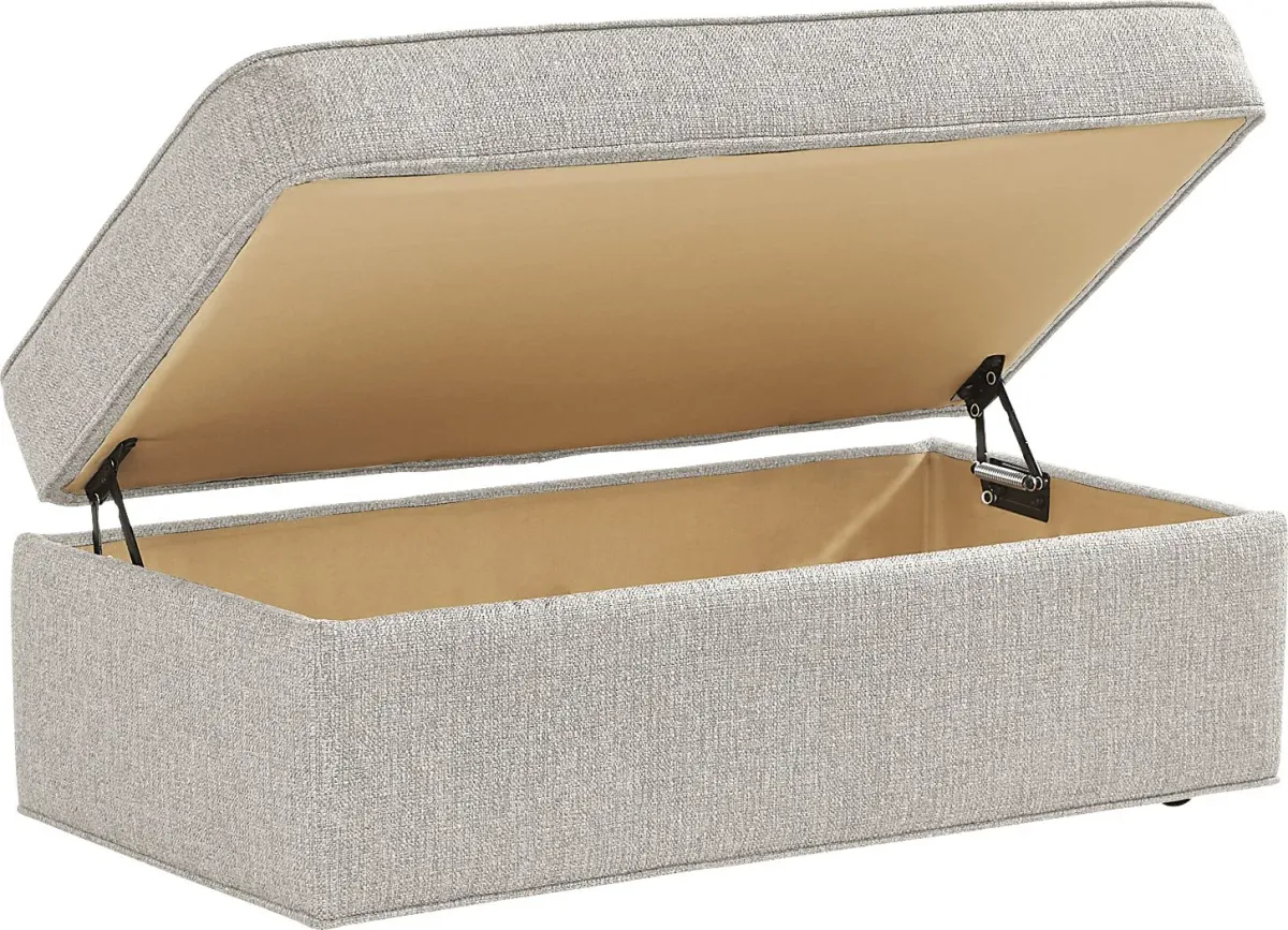 Bellingham Mushroom Textured Chenille Storage Ottoman