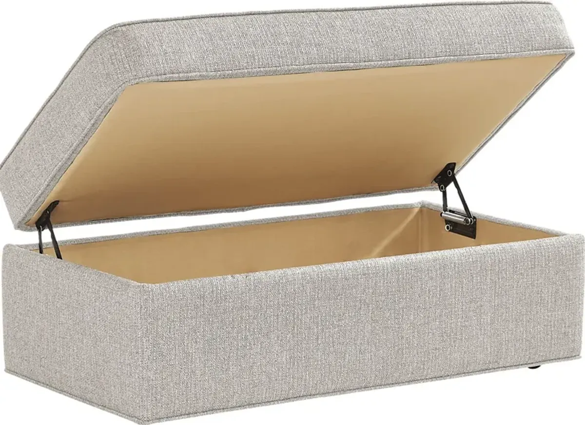 Bellingham Mushroom Textured Chenille Storage Ottoman