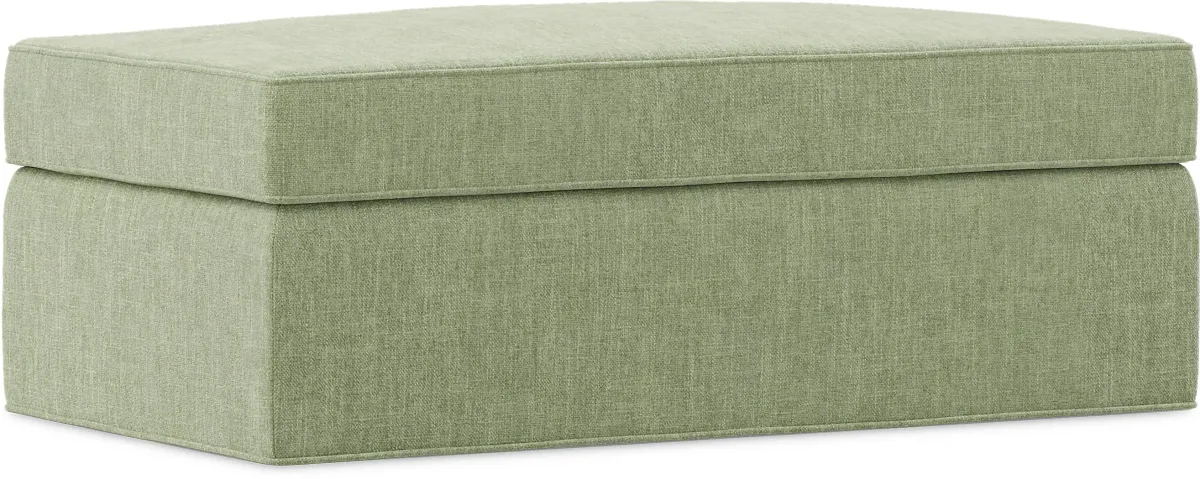 Bellingham Celadon Textured Chenille Storage Ottoman