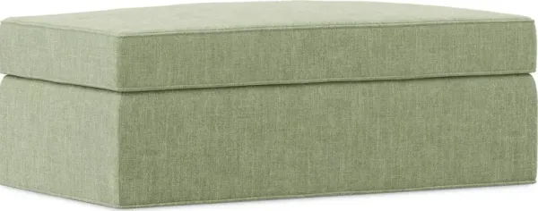 Bellingham Celadon Textured Chenille Storage Ottoman