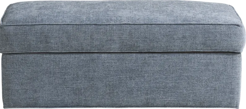 Bellingham Chambray Textured Chenille Storage Ottoman