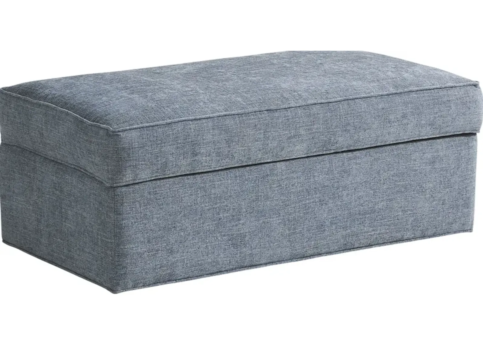 Bellingham Chambray Textured Chenille Storage Ottoman