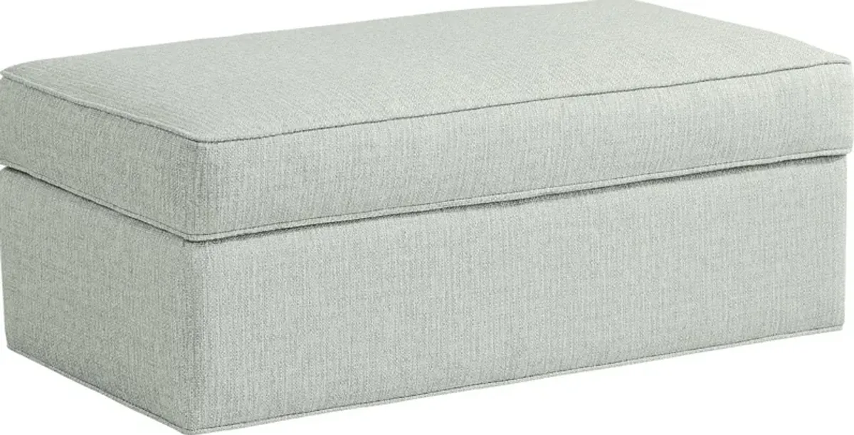 Bellingham Willow Green Textured Storage Ottoman