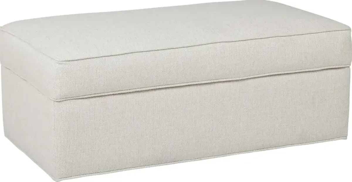 Bellingham Off-White Textured Storage Ottoman