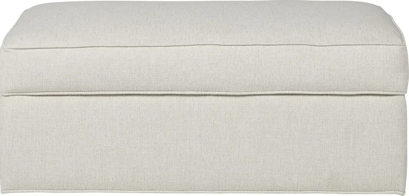 Bellingham Off-White Textured Storage Ottoman