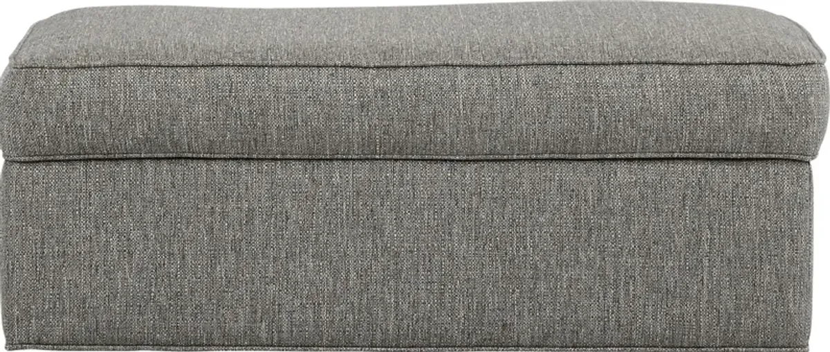 Bellingham Gray Textured Storage Ottoman