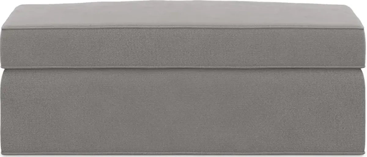 Bellingham Gray Microfiber Storage Ottoman