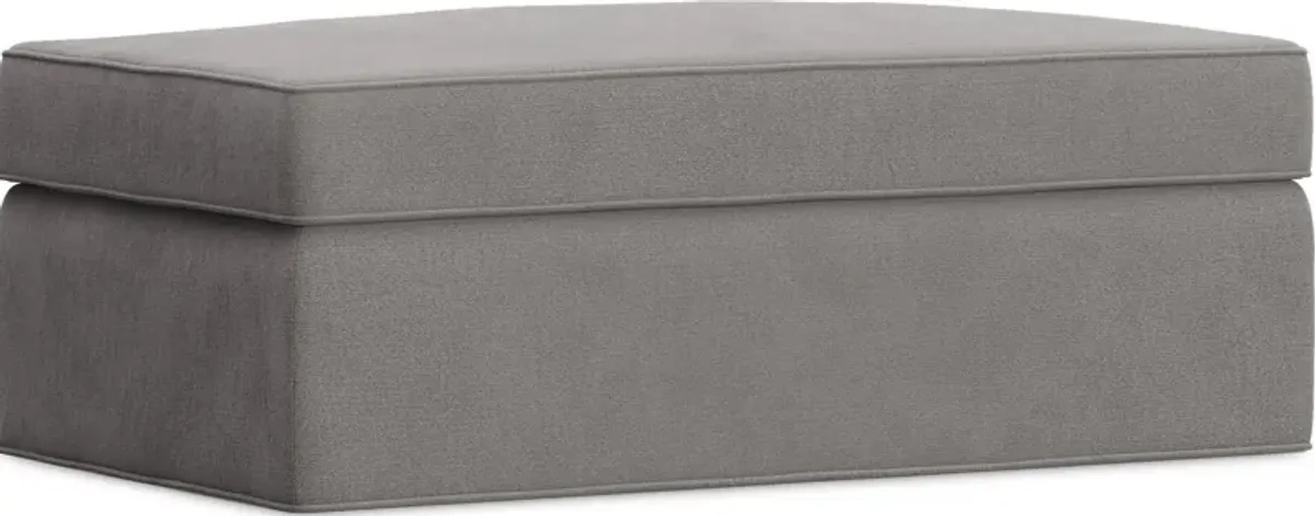 Bellingham Gray Microfiber Storage Ottoman